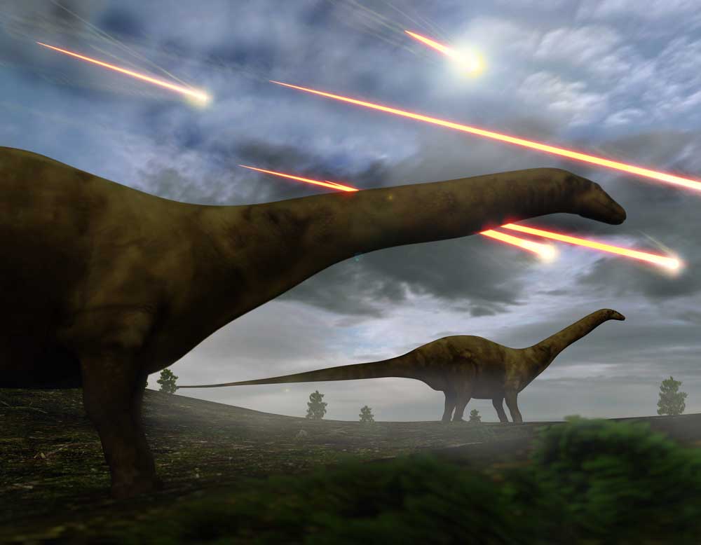 انقراض الديناصورات، النيازك