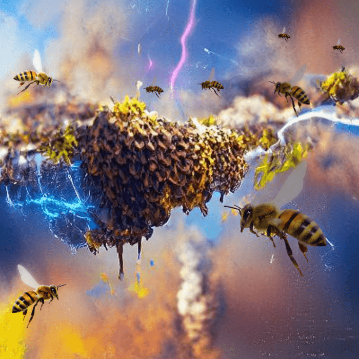 A swarm of honeybees can have the same electrical charge as a storm cloud